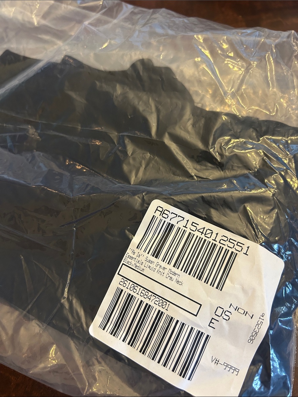 Susan Graver Modern Essentials Liquid Knit Crew-Neck Top Size M Black - Picture 5 of 5